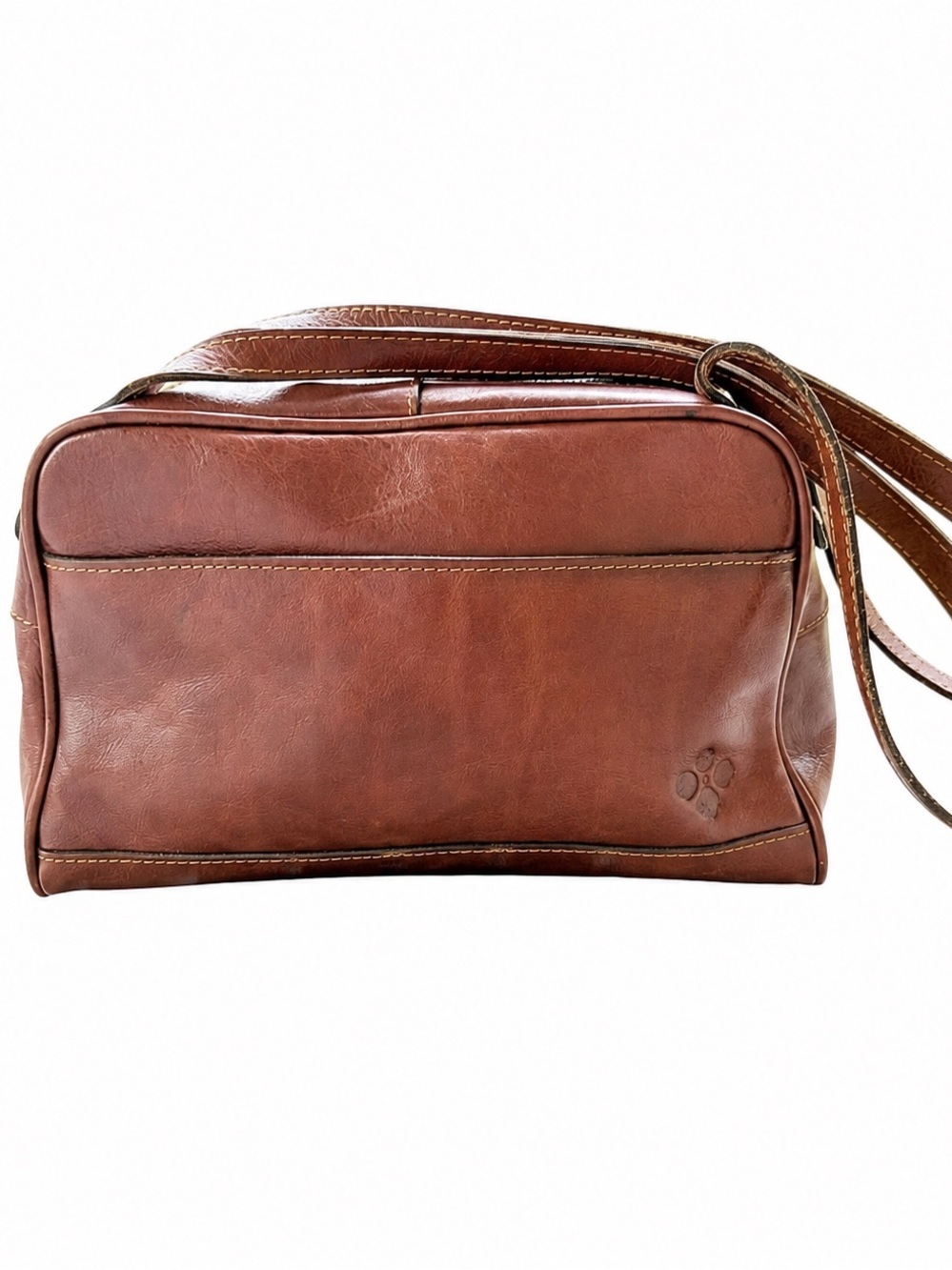 Patricia Nash Cognac Leather Satchel/Shoulder Bag